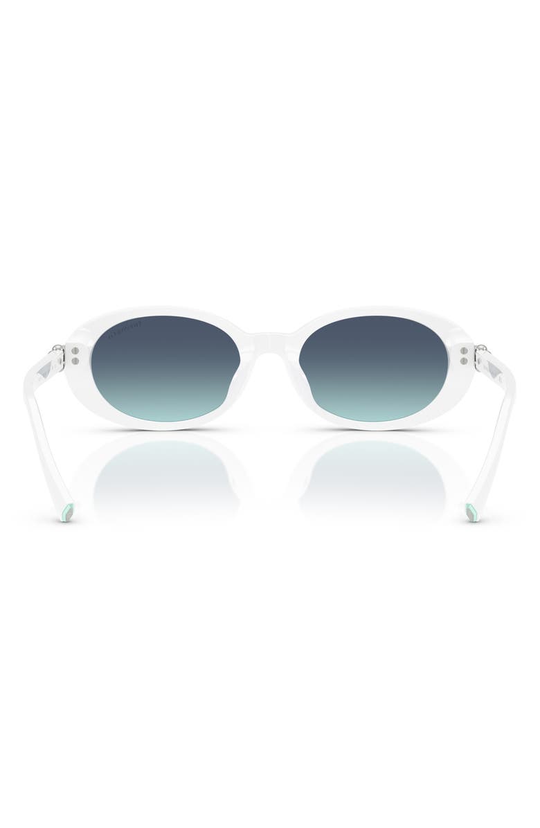 Tiffany 
Co. 54mm Oval Sunglasses, Alternate, color, Bright White / Azure Blue