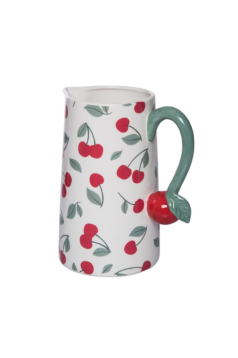 Dolomite Cherry Pitcher Multicolored for Spring Serving and Entertaining, Alternate, color, Multicolored