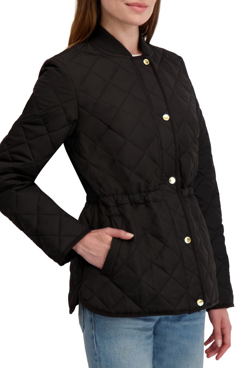 Laundry by Shelli Segal Diamond Quilted Jacket, Alternate, color, Black