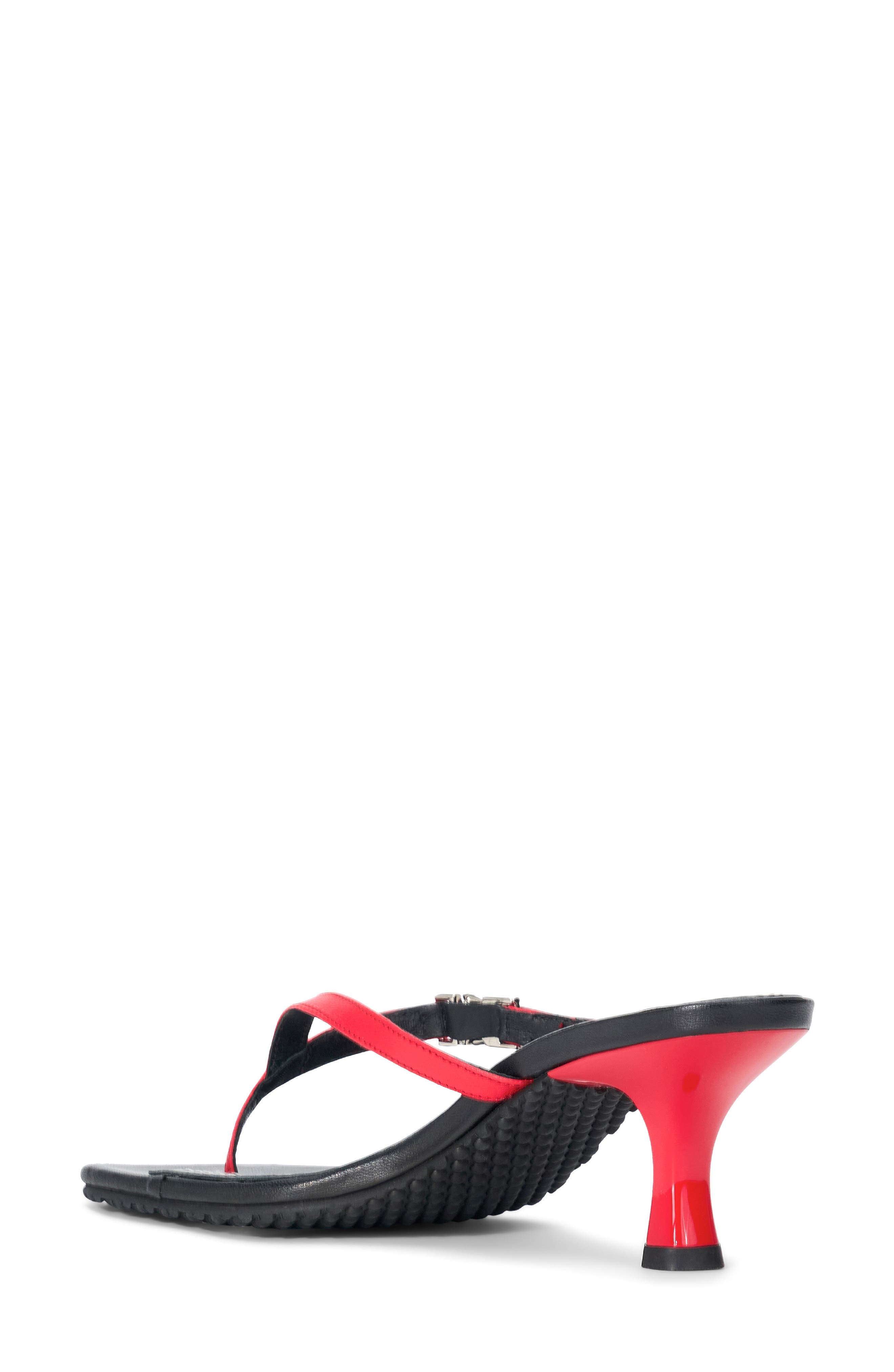 STAUD Flynn Kitten Heel Flip Flop, Alternate, color, Black Red Rose