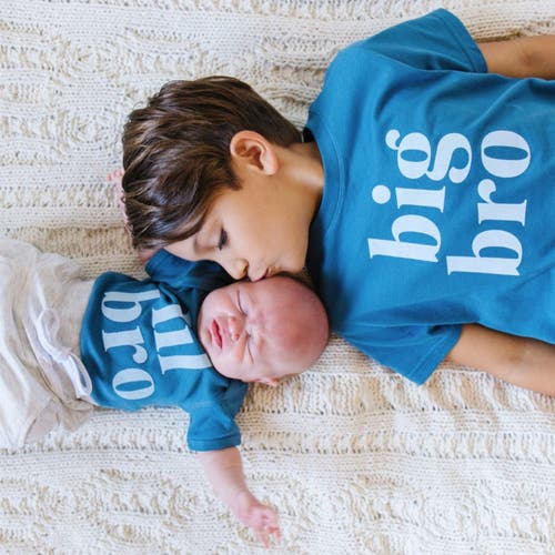 Shop Sweet Wink Lil Bro Short Sleeve Bodysuit In Indigo