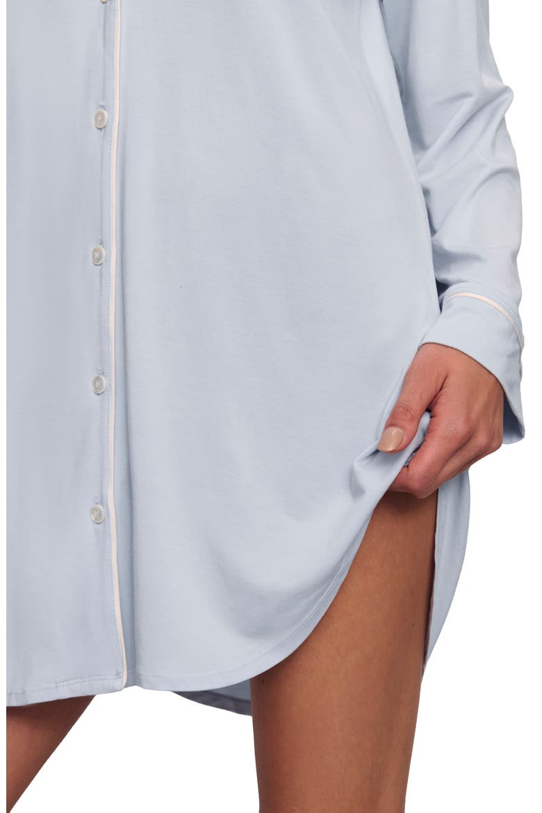 Gisele Jersey Knit Sleep Shirt, Alternate, color, ICE BLUE/ IVORY