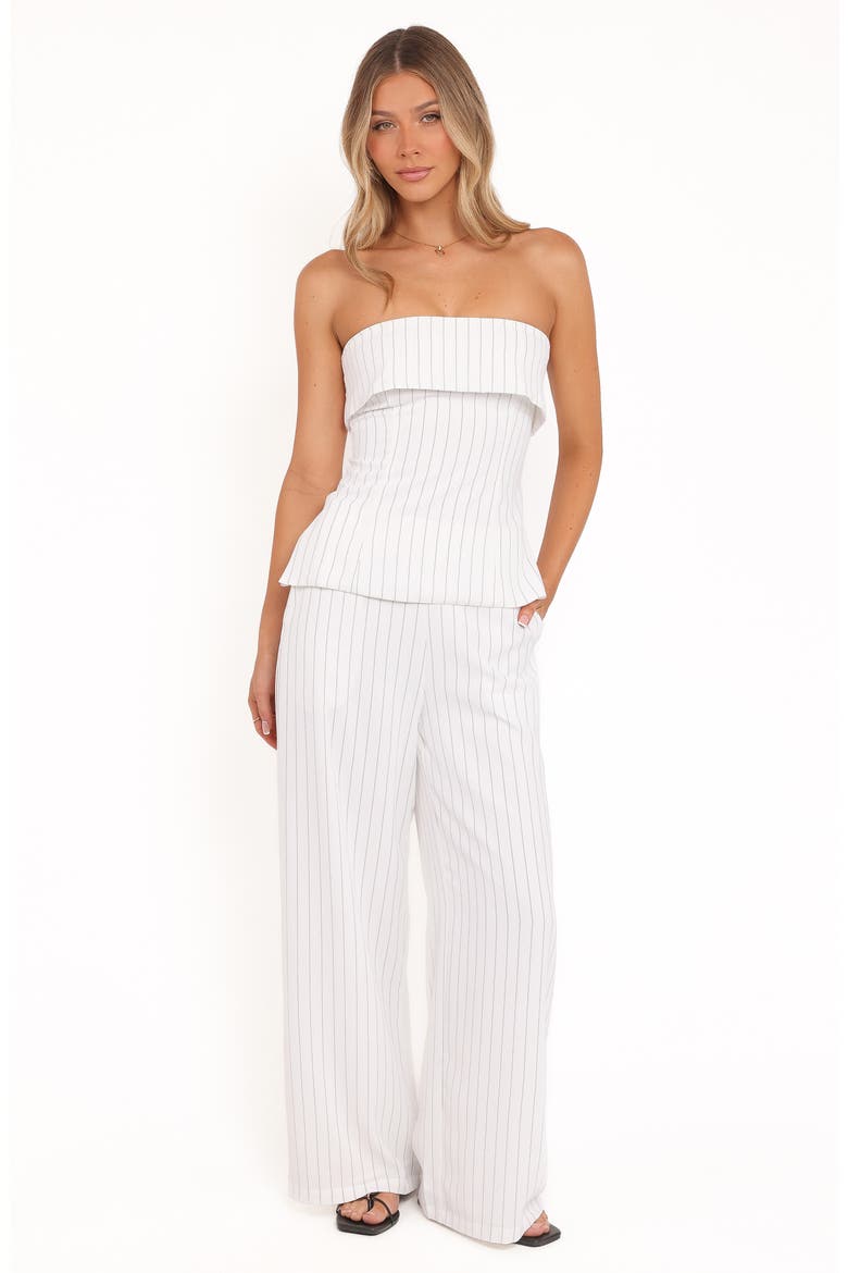 Blakely Pinstripe Foldover Strapless Top, Alternate, color, WHITE PINSTRIPE