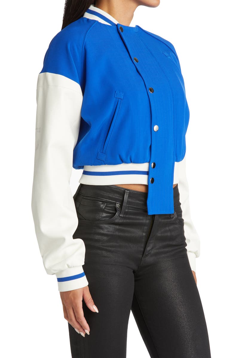 AZALEA WANG Colorblock Crop Bomber Jacket, Alternate, color, 