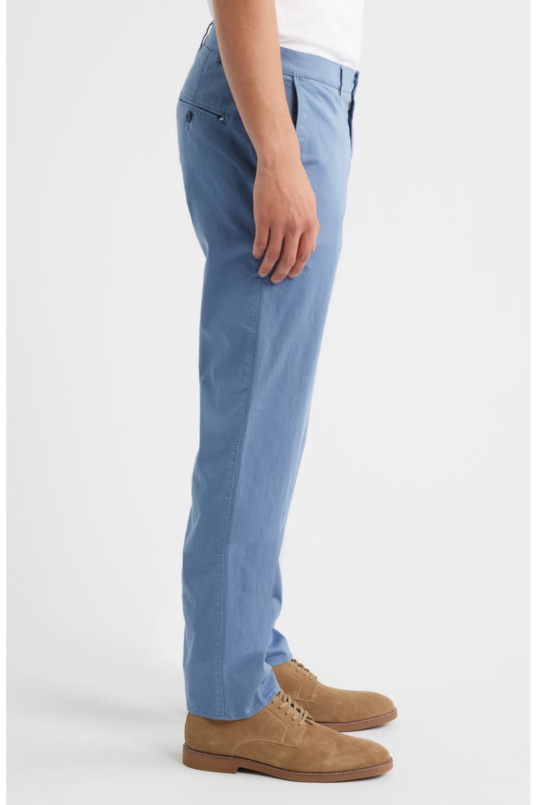Fabio Micropattern Flat Front Cotton Blend Pants, Alternate, color, STORM