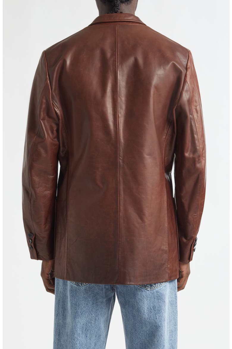 Saico Leather Blazer, Alternate, color, BROWN