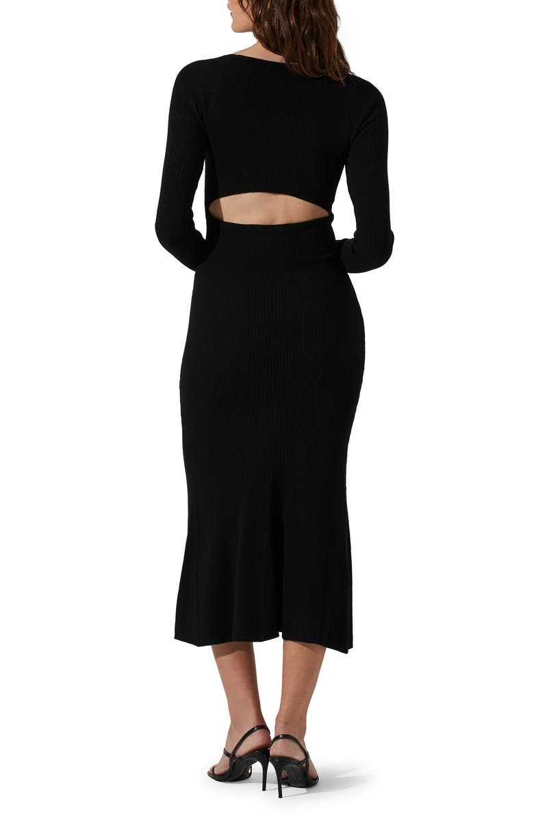 ASTR the Label Cutout Long Sleeve Midi Sweater Dress, Alternate, color, 