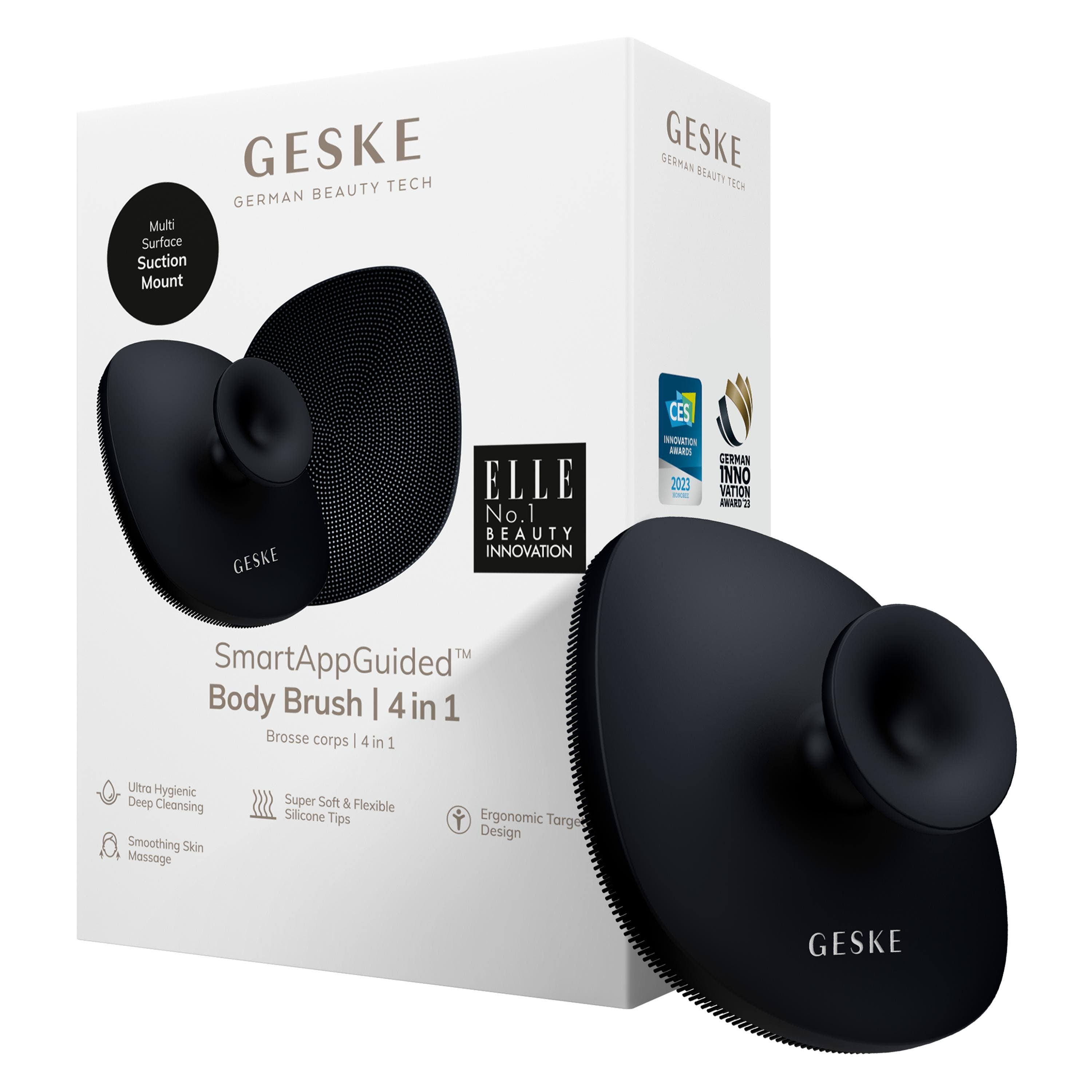 GESKE SmartAppGuided Body Brush | 4 in 1 in Black 