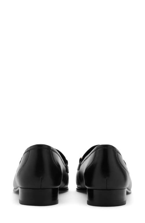 Mango Buckle Leather Apron-toe Flat In Black