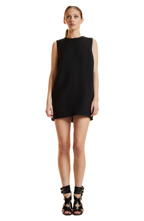 Silk Wool Mini Shift Dress