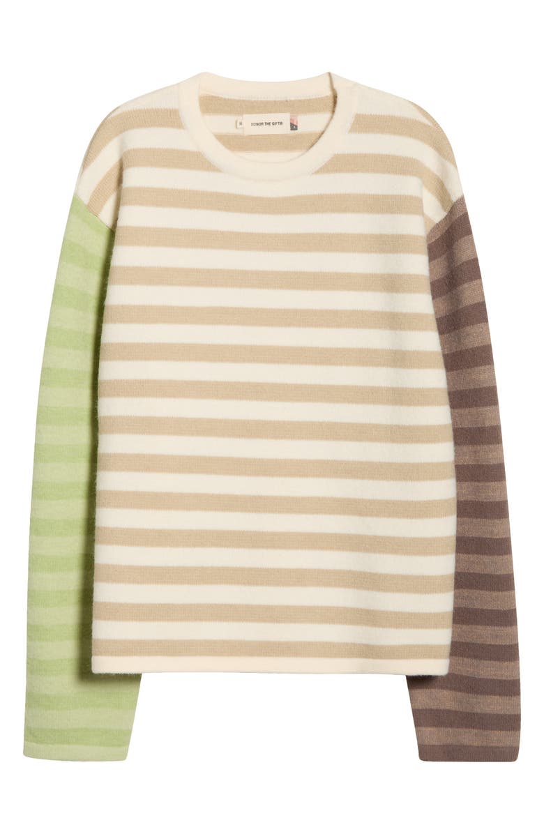 HONOR THE GIFT Mixed Stripe Sweater, Alternate, color, Bone