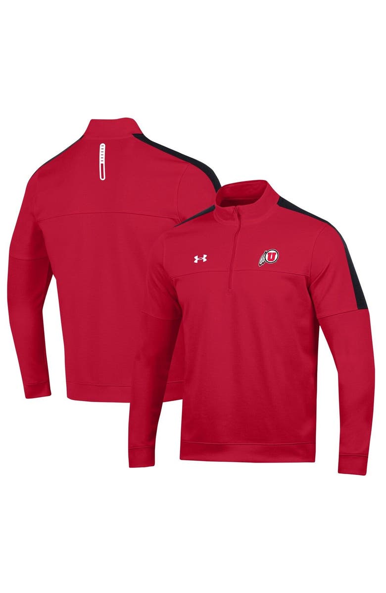 Under Armour Men's Under Armour Red Utah Utes Midlayer Half-Zip Jacket, Main, color, 