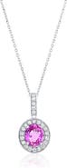 SOUZANA by Suzy Levian 14K Gold Pink Sapphire & White Diamond Solitaire Pendant Necklace