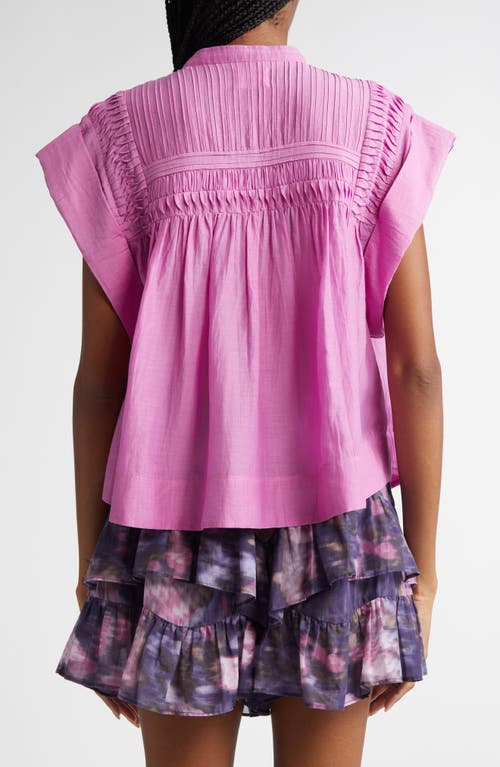 ISABEL MARANT ÉTOILE ISABEL MARANT ÉTOILE LEAZA TEXTURED YOKE COTTON BLEND TOP 