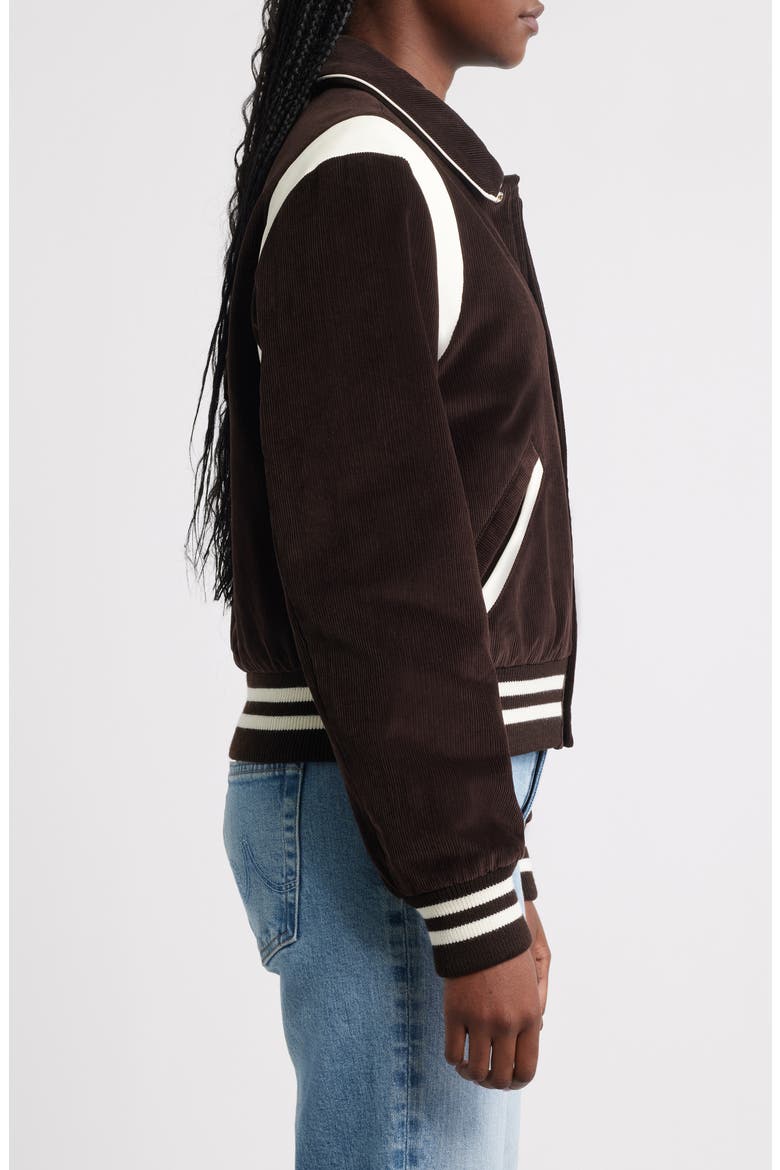 Vendome Corduroy Varsity Jacket, Alternate, color, CHOCOLATE