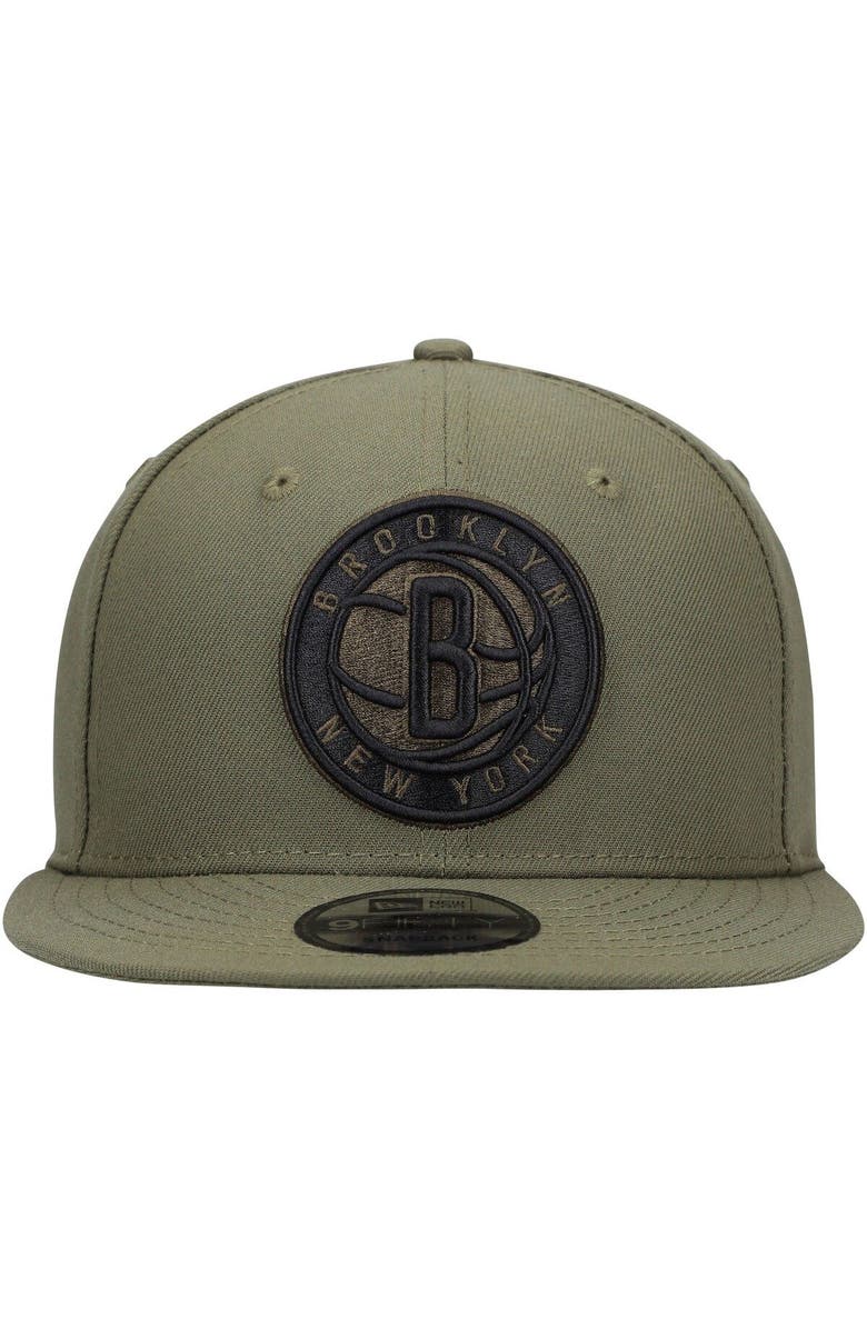 New Era Men's New Era Olive Brooklyn Nets 9FIFTY Snapback Hat, Alternate, color, 