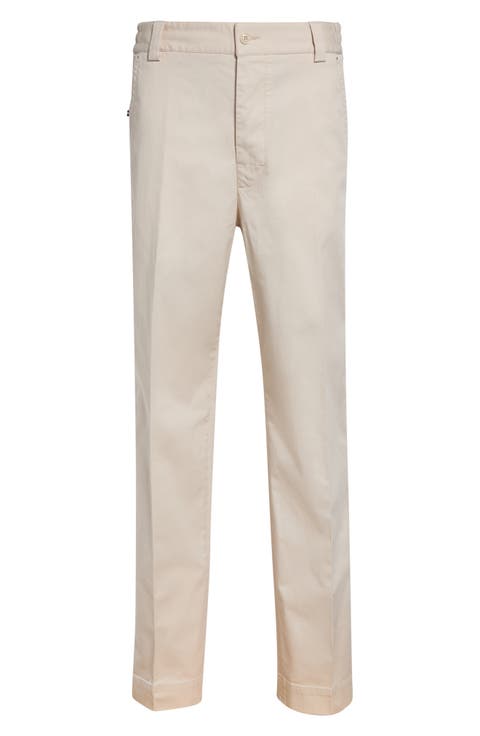 Stretch Cotton Straight Leg Pants