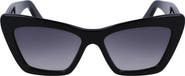 FERRAGAMO 55mm Gradient Rectangular Sunglasses