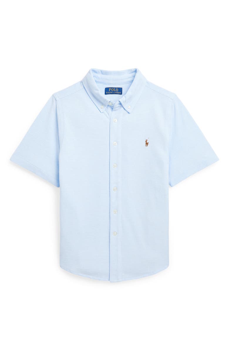 Polo Ralph Lauren Kids' Short Sleeve Cotton Piqué Button-Down Shirt, Main, color,