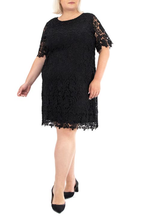 Crochet Lace Sheath Dress (Plus)