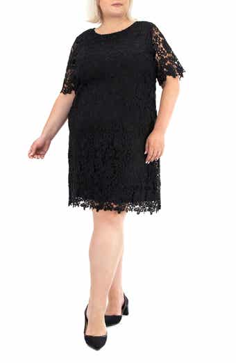 Nina Leonard Crochet Lace Sheath Dress