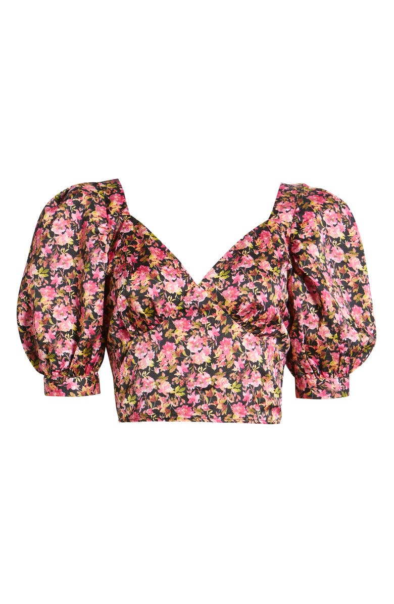 VERO MODA Elly Floral Print Crop Blouse, Alternate, color, Very Berry