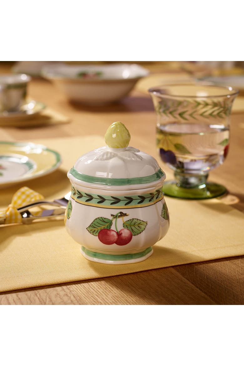 French Garden Fleurence Sugar Bowl, Alternate, color, white