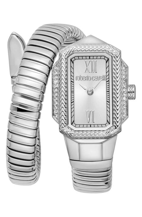 Vera Snake Wraparound Bracelet Watch, 22mm x 32mm