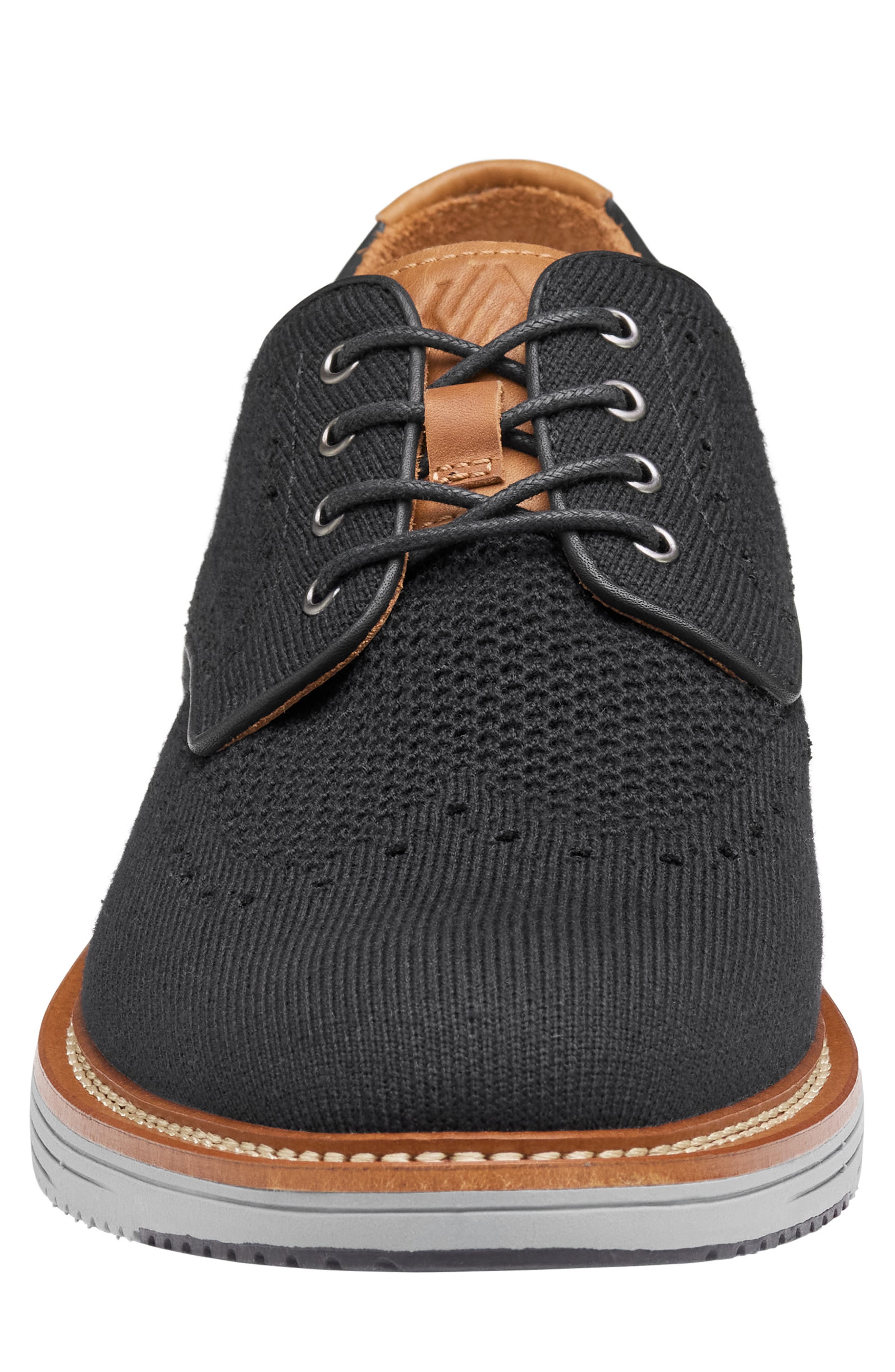 Johnston & Murphy Upton Knit Wingtip, Alternate, color, Black