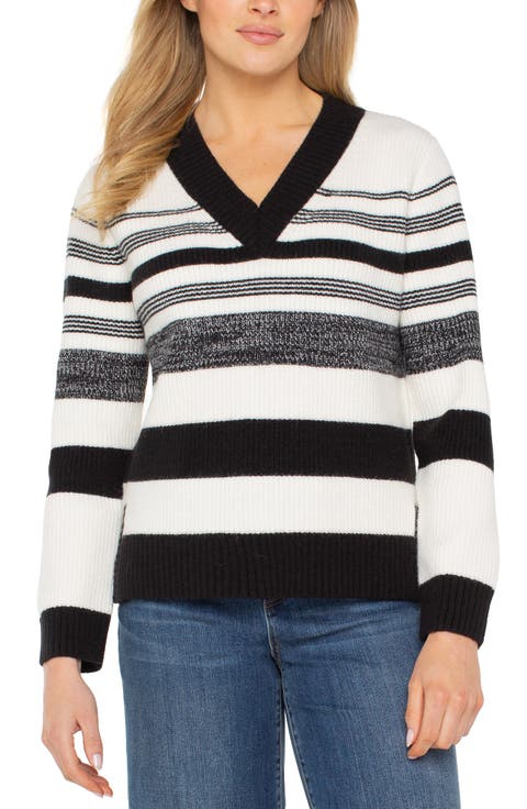 Stripe V-Neck Sweater
