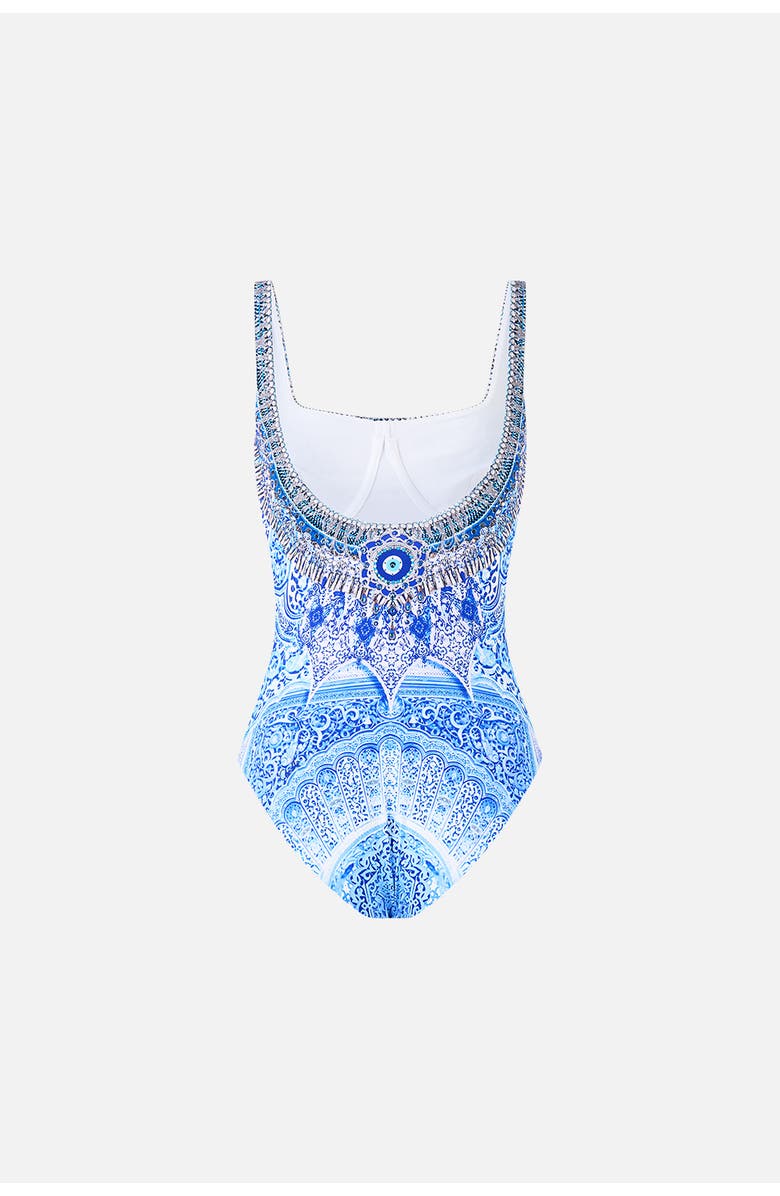 Camilla Underwire Square Neck One Piece With Scoop Back, Alternate, color, The Bosphorous