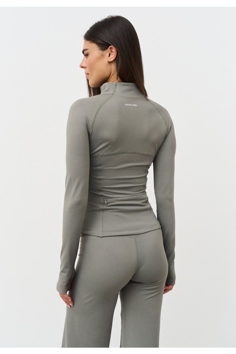 Softsculpt Zip Jacket, Alternate, color, Dark Olive