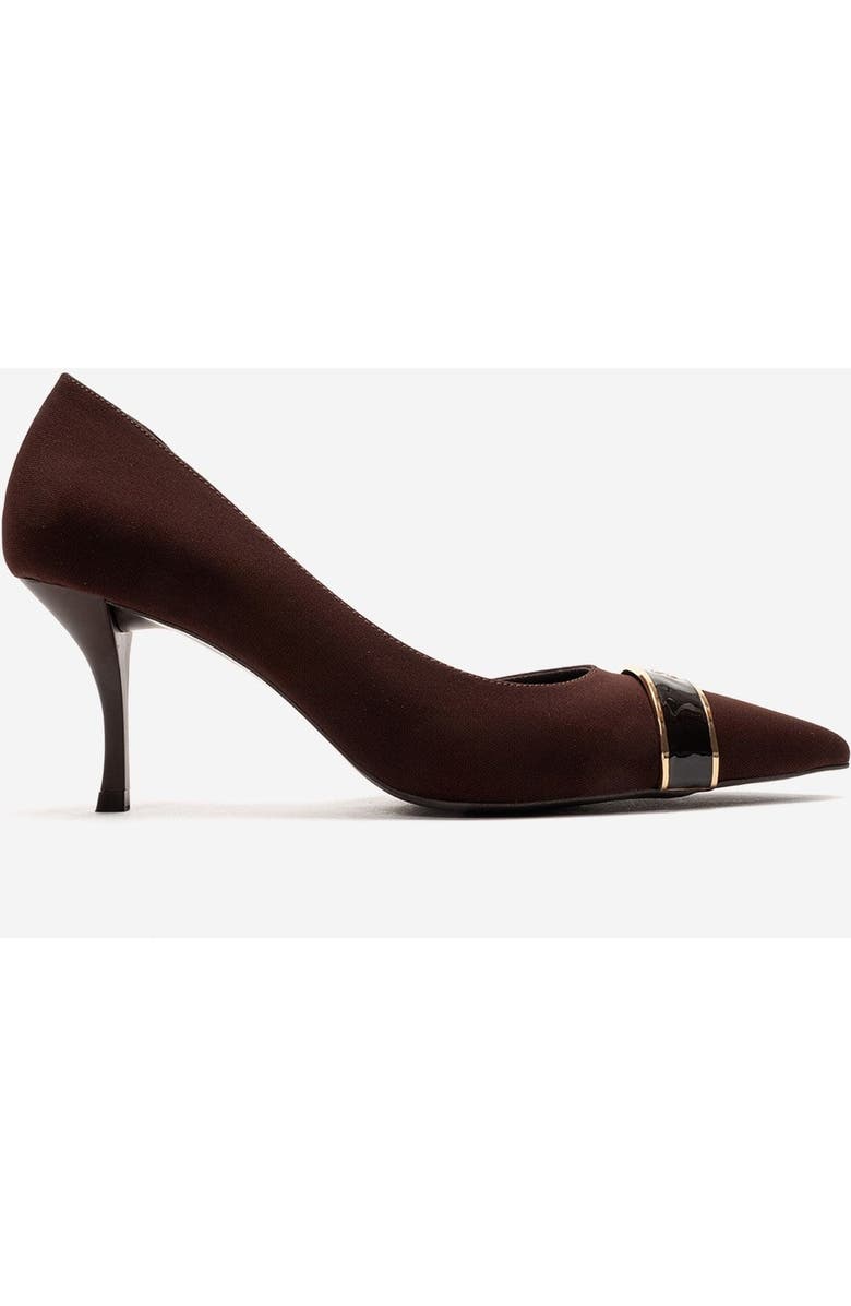 Prologue Shoes Kendra Pointed Toe Stiletto Pump, Alternate, color, Brown