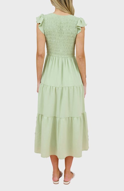 BLU PEPPER BLU PEPPER FLUTTER SLEEVE MIDI DRESS
