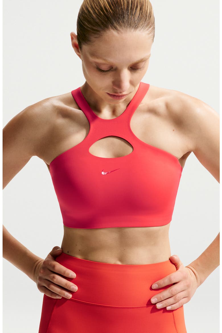 Universa Cutout Sports Bra, Alternate, color, LIGHT CRIMSON/ UNIVERSITY RED