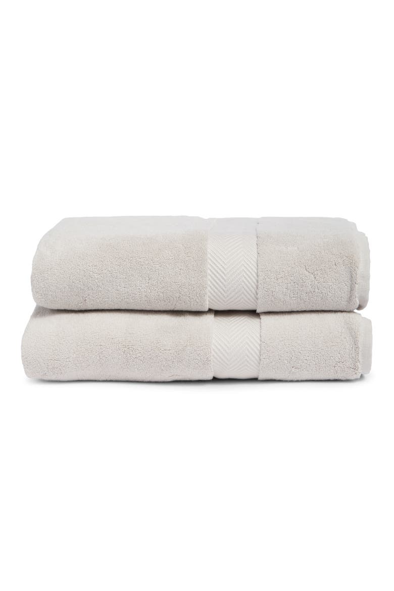 Organic Hydrocotton Set of 2 Bath Sheets, Main, color, GREY VAPOR