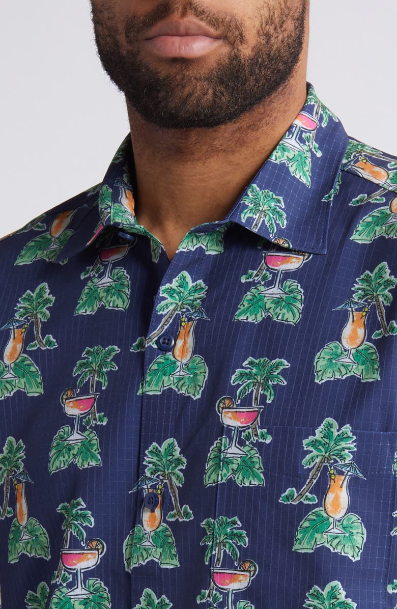 Tommy Bahama Bahama Coast Cocktail Nation Short Sleeve Stretch Button-Up Shirt, Alternate, color, 