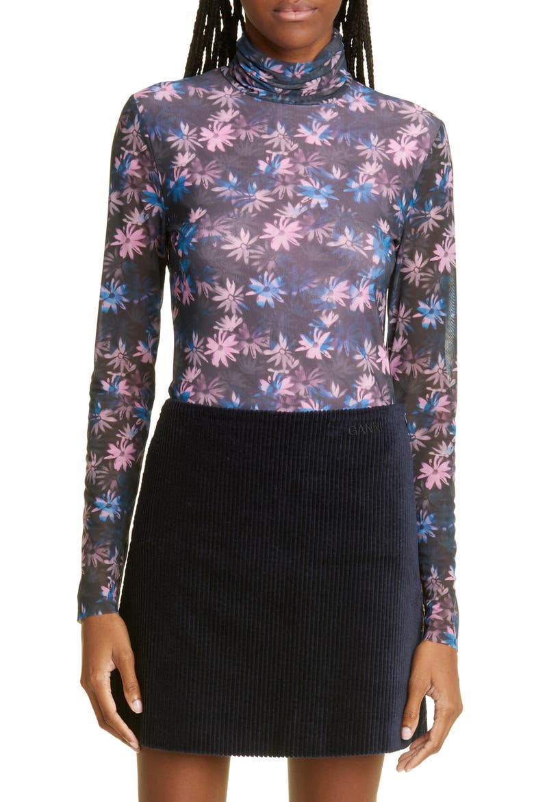 Organic Cotton Corduroy Miniskirt, Main, color, SKY CAPTAIN