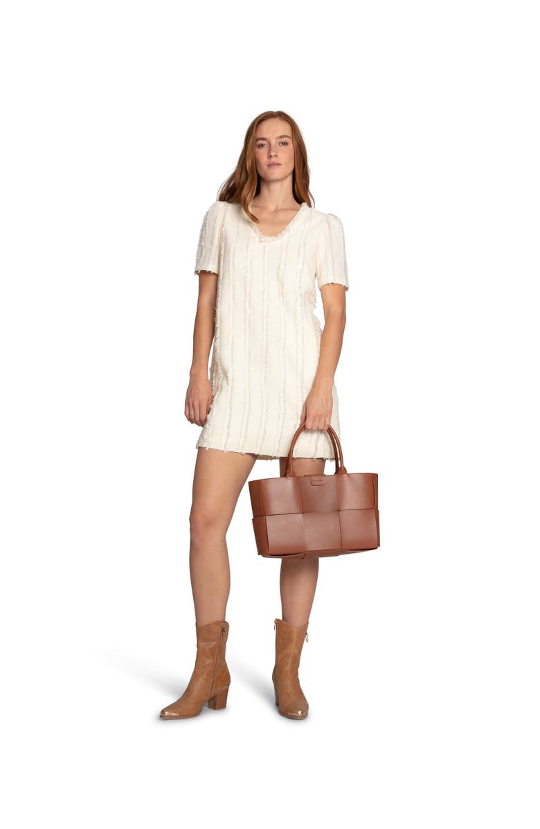 Belle & Bloom Solana Boho Fringe Shift Mini Dress, Alternate, color, Natural