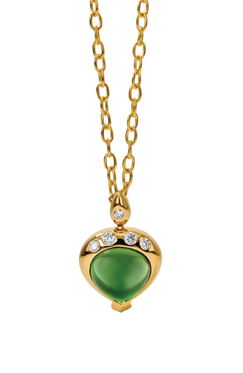 Mark Henry 18K Gold Grand Gumdrop Pendant Necklace, Main, color, Green Tourmaline