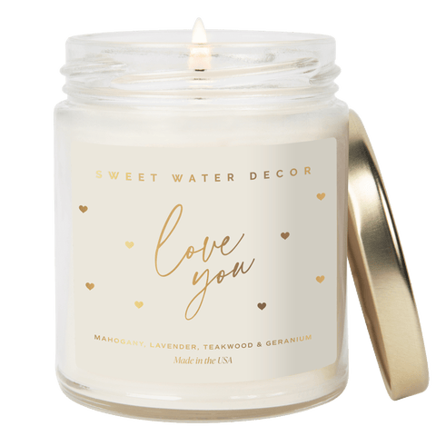 9oz Clear Jar Glass Candle - Patterned Label