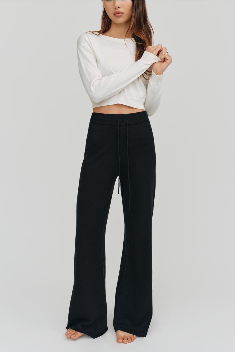 Astrid Long Sleeve Crop Sweater, Alternate, color, White