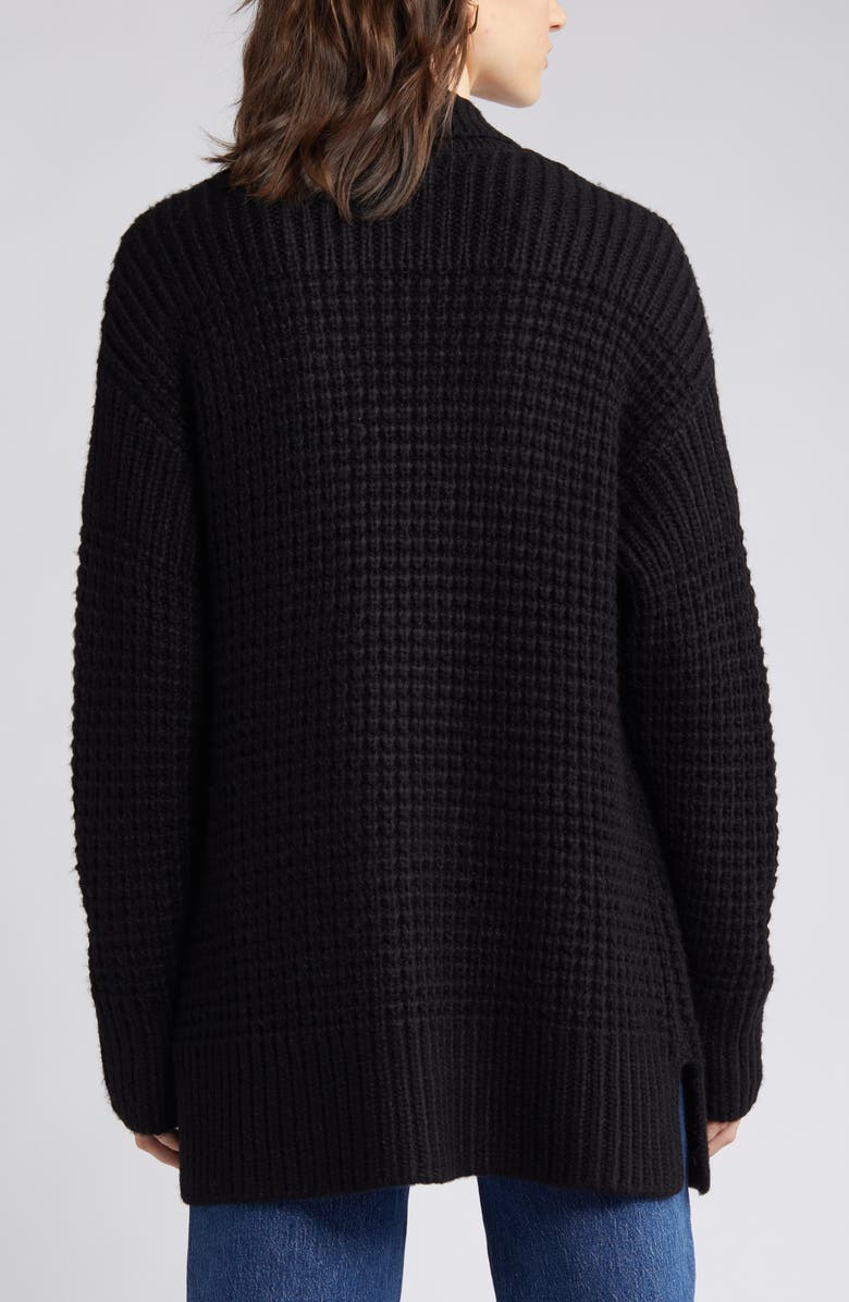 Caslon<sup>®</sup> Oversize Open Front Waffle Knit Cardigan, Alternate, color,