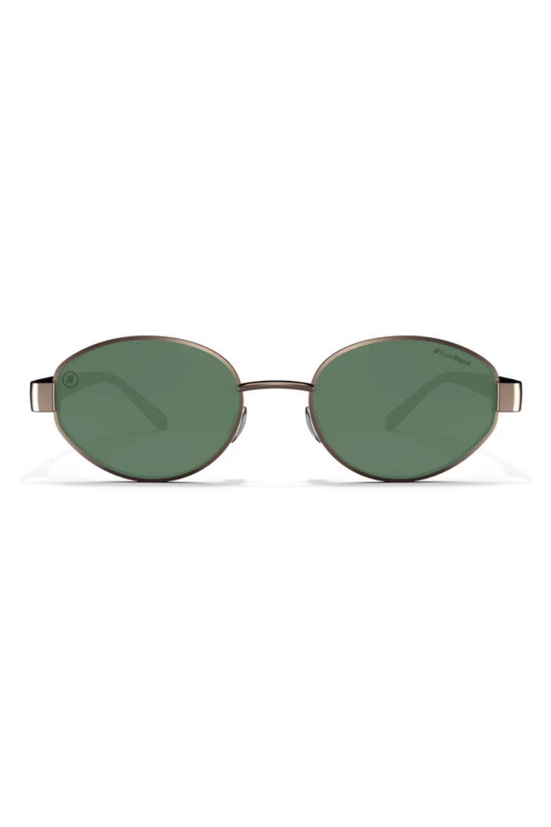 Azure 54mm Polarized Round Sunglasses, Main, color, EMERALD