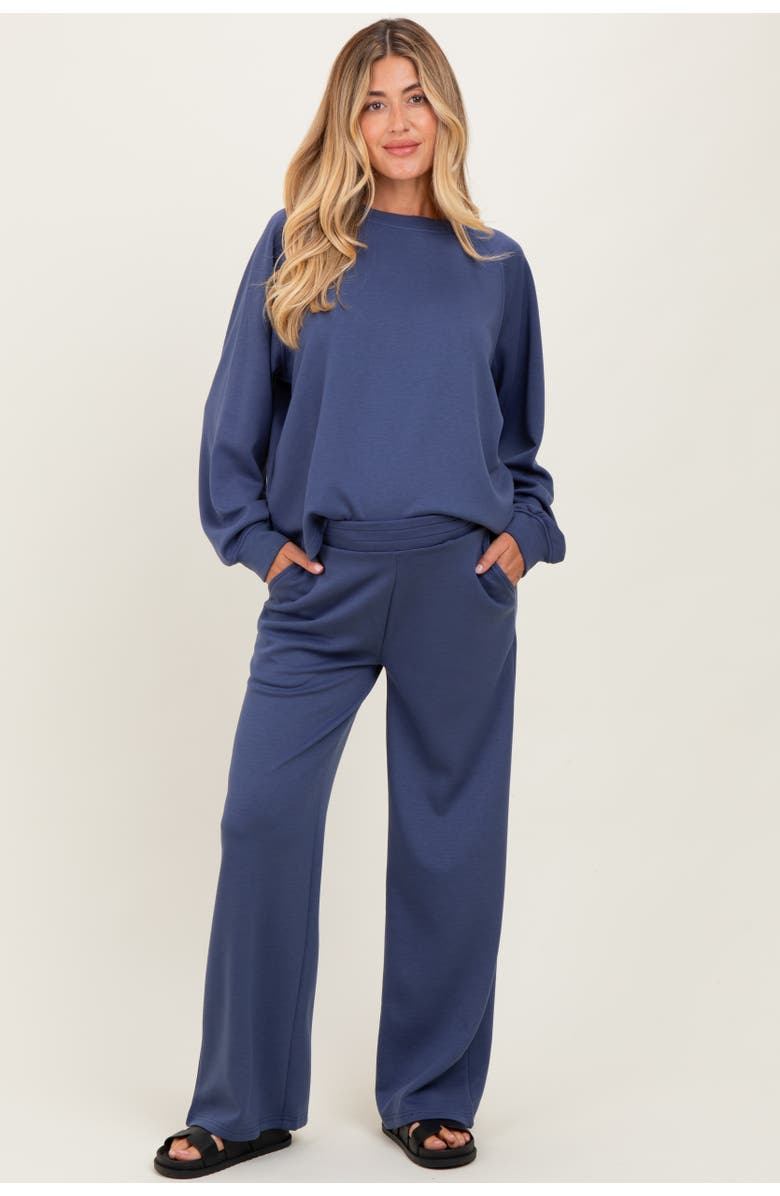 PinkBlush Crewneck Pullover Pant Set, Main, color, Blue