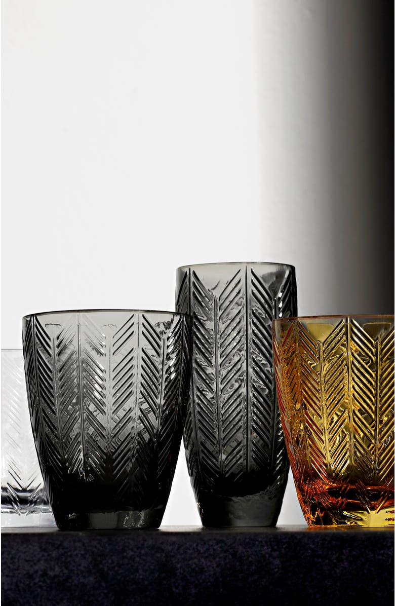 Missoni Home Tableware Wine Glasses ZIG ZAG Set of 6 Grey 9.8 oz, diam. 3.25", H 3.75", Alternate, color, Grey