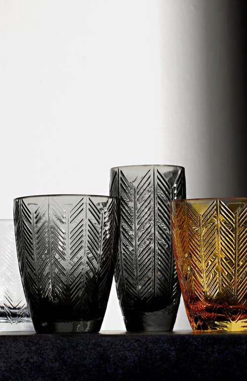 Missoni Home Tableware Wine Glasses Zig Zag Set Of 6 Grey 9.8 Oz, Diam. 3.25", H 3.75"