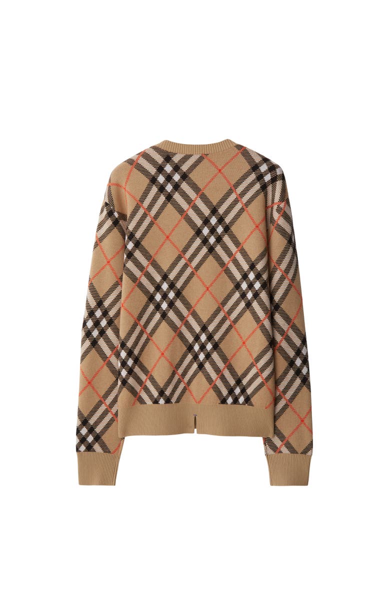 Burberry Check Wool Mohair Blend Sweater, Alternate, color, Sand Beige