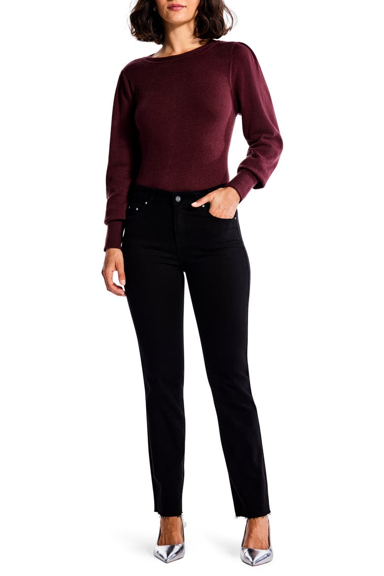 Ankle Straight Leg Jeans, Alternate, color, BLACK DENIM