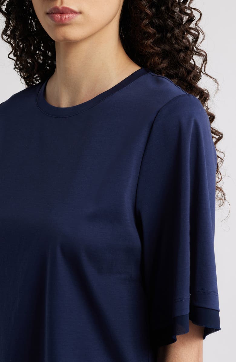 KOBI HALPERIN Chiffon Trim Cotton T-Shirt, Alternate, color, 